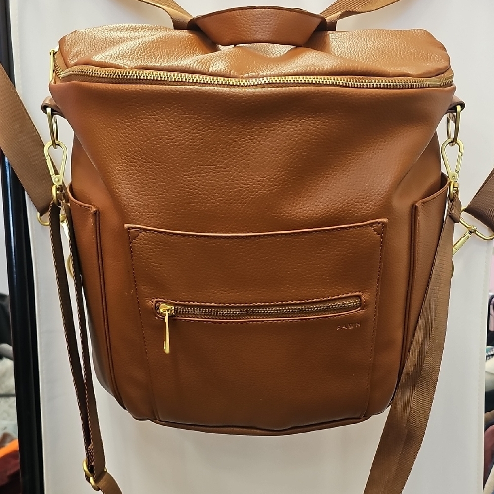 Brown, Women, Diaper, Bag, Backpack, Office, School, Travel, Casual, Party